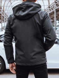 men`s softshell jacket with print black dstreet