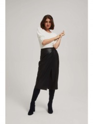 midi skirt made of imitation leather