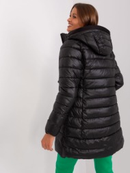 black quilted winter jacket with pockets