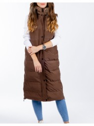 women`s quilted vest glano - brown