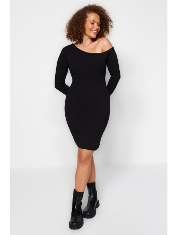 trendyol curve plus size φόρεμα - μαύρο - bodycon σε προσφορά