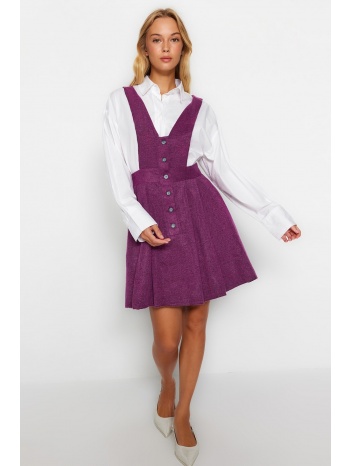trendyol plum mini gilet woven button detailed dress σε προσφορά