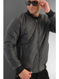 d1fference men`s anthracite water and windproof quilted patterned winter coat.