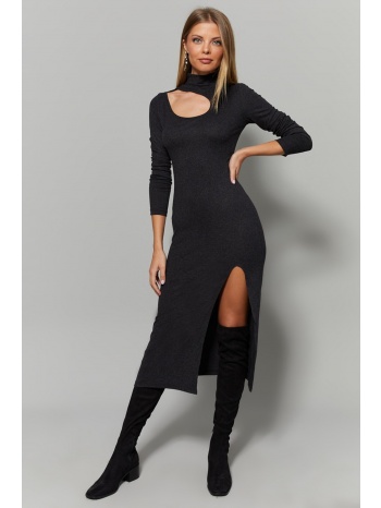 cool & sexy women`s anthracite collar dress with windows σε προσφορά