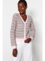 trendyol pink cotton gradient knitwear cardigan