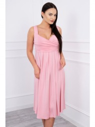 dress with wide shoulder straps powder pink