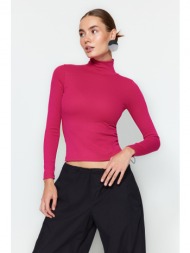 trendyol pink premium soft fabric turtleneck fitted/flexible knitted blouse