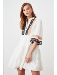trendyol white embroidered dress