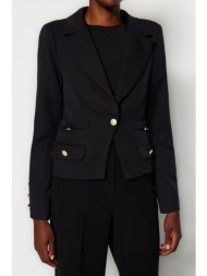 trendyol black regular woven lined blazer jacket