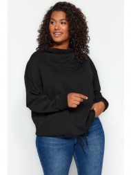 trendyol curve black plus size sweatshirt