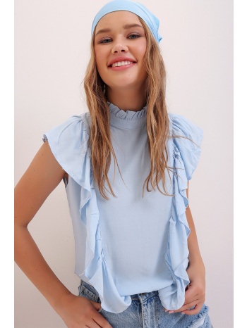 γυναικεία μπλούζα trend alaçatı stili ruffle σε προσφορά