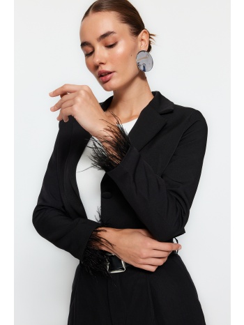 trendyol black regular crop woven blazer jacket σε προσφορά