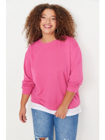 trendyol curve fuchsia altan t-shirt, thick knitted with a σε προσφορά