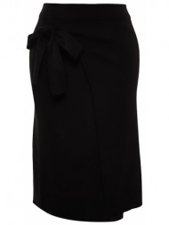 trendyol curve black front detailed knitwear skirt