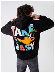 lc waikiki long sleeve daffy duck printed men`s hoodie