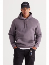 ac&co / altınyıldız classics men`s dark gray standard fit fleece 3 threaded hooded hooded kangaroo p