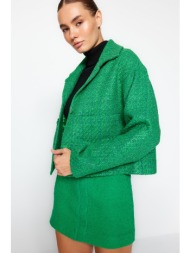 μοντέρνο πράσινο τουίντ μπουφάν παλτό