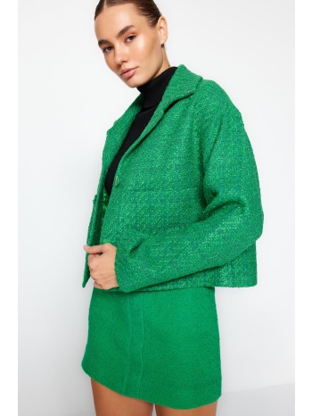 μοντέρνο πράσινο τουίντ μπουφάν παλτό σε προσφορά