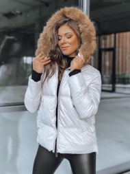 women`s quilted winter jacket sparkle grey dstreet