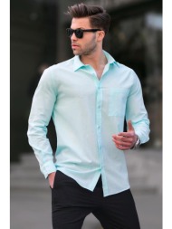 madmext turquoise regular fit men`s shirt 5592