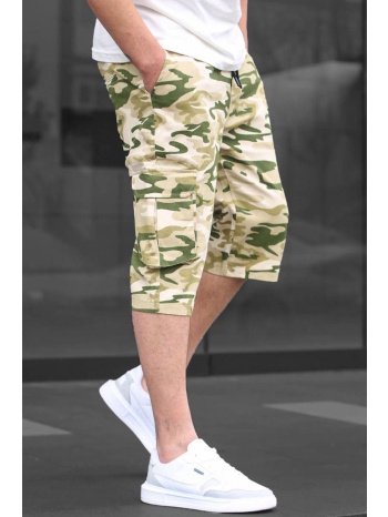 madmext beige camouflage cargo pocket capri men`s trousers σε προσφορά