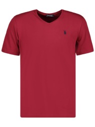 t8568 dewberry v-neck men`s t-shirt-dark burgundy