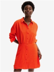 orange women`s shirt dress desigual milwaukee - women