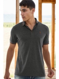 t8586 dewberry men`s polo neck t-shirt-anthracite-2