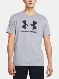 under armour t-shirt ua sportstyle logo update ss-gry - men