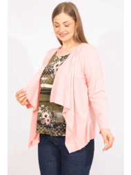 şans women`s pink plus size double look one piece blouse