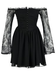trendyol black waist opening/skater woven lined graffed chiffon stylish evening dress