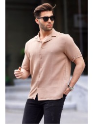 madmext camel men`s short sleeve shirt 6706