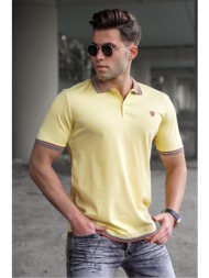 madmext men`s yellow polo neck t-shirt 5116
