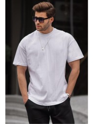 madmext men`s white crew neck t-shirt 6175