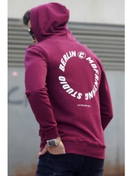 madmext burgundy printed sweatshirt 5306