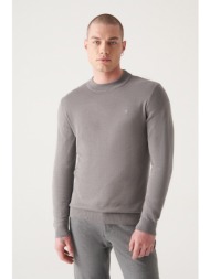 avva men`s gray half turtleneck standard fit normal cut knitwear sweater