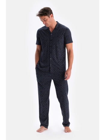 dagi navy blue size printed cotton modal shirt trousers σε προσφορά