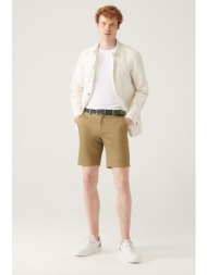 avva men`s khaki flexible waist relaxed fit shorts