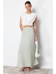 trendyol mint modal content a-line maxi length woven skirt
