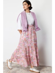 trendyol multi color floral pattern woven skirt
