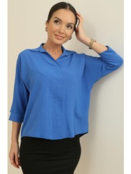 by saygı polo neck three quarter sleeve ayrobin blouse