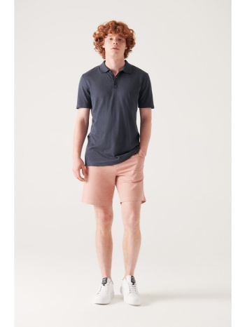 avva men`s pale pink textured cotton shorts σε προσφορά