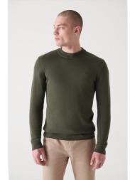 avva men`s khaki half turtleneck standard fit normal cut knitwear sweater