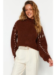 trendyol brown knitwear sweater