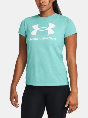 under armour t-shirt ua w sportstyle logo ss-grn - women σε προσφορά