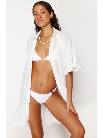 trendyol white polka dot mini woven flounce beach dress σε προσφορά