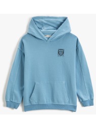 koton basic hooded sweatshirt long sleeve print detail cotton