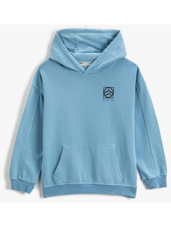 koton basic hooded sweatshirt long sleeve print detail σε προσφορά