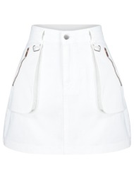 trendyol white zipper detail mini denim skirt