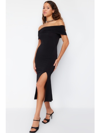 trendyol black body-sitting knitted elegant evening dress σε προσφορά